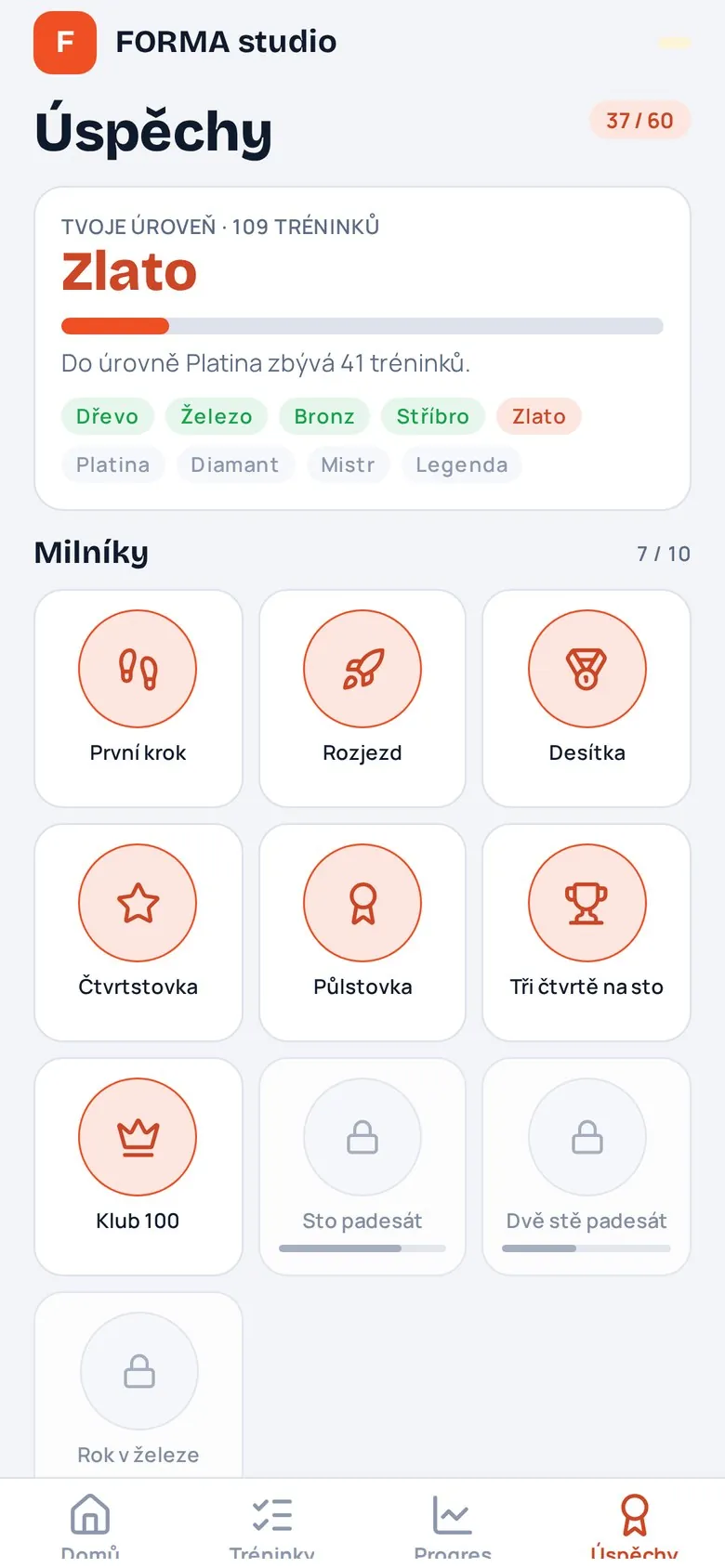 Úspěchy — úrovně a odznaky